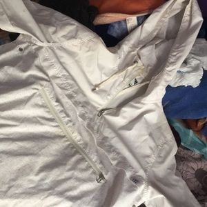 Long sleeve white windbreaker